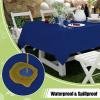 imageSmiry Disposable Table Cloth  6 Pack 54 x 108 Inch Waterproof Rectangle Tablecloths for Parties Decorative Plastic Table Cover Leakproof ampamp Sturdy WhiteNavy