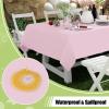 imageSmiry Disposable Table Cloth  6 Pack 54 x 108 Inch Waterproof Rectangle Tablecloths for Parties Decorative Plastic Table Cover Leakproof ampamp Sturdy WhitePink