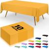 imageSmiry Disposable Table Cloth  6 Pack 54 x 108 Inch Waterproof Rectangle Tablecloths for Parties Decorative Plastic Table Cover Leakproof ampamp Sturdy WhiteMustard Yellow