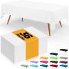 imageSmiry Disposable Table Cloth  6 Pack 54 x 108 Inch Waterproof Rectangle Tablecloths for Parties Decorative Plastic Table Cover Leakproof ampamp Sturdy WhiteWhite