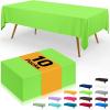 imageSmiry Disposable Table Cloth  6 Pack 54 x 108 Inch Waterproof Rectangle Tablecloths for Parties Decorative Plastic Table Cover Leakproof ampamp Sturdy WhiteLime Green