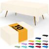 imageSmiry Disposable Table Cloth  6 Pack 54 x 108 Inch Waterproof Rectangle Tablecloths for Parties Decorative Plastic Table Cover Leakproof ampamp Sturdy WhiteBeige