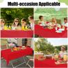 imageSmiry Disposable Table Cloth  6 Pack 54 x 108 Inch Waterproof Rectangle Tablecloths for Parties Decorative Plastic Table Cover Leakproof ampamp Sturdy WhiteRed