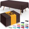 imageSmiry Disposable Table Cloth  6 Pack 54 x 108 Inch Waterproof Rectangle Tablecloths for Parties Decorative Plastic Table Cover Leakproof ampamp Sturdy WhiteCoffee
