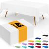 imageSmiry Disposable Table Cloth  6 Pack 54 x 108 Inch Waterproof Rectangle Tablecloths for Parties Decorative Plastic Table Cover Leakproof ampamp Sturdy WhiteWhite