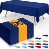 imageSmiry Disposable Table Cloth  6 Pack 54 x 108 Inch Waterproof Rectangle Tablecloths for Parties Decorative Plastic Table Cover Leakproof ampamp Sturdy WhiteNavy