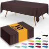 imageSmiry Disposable Table Cloth  6 Pack 54 x 108 Inch Waterproof Rectangle Tablecloths for Parties Decorative Plastic Table Cover Leakproof ampamp Sturdy WhiteCoffee