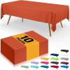 imageSmiry Disposable Table Cloth  6 Pack 54 x 108 Inch Waterproof Rectangle Tablecloths for Parties Decorative Plastic Table Cover Leakproof ampamp Sturdy WhiteOrange