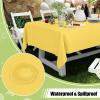 imageSmiry Disposable Table Cloth  6 Pack 54 x 108 Inch Waterproof Rectangle Tablecloths for Parties Decorative Plastic Table Cover Leakproof ampamp Sturdy WhiteYellow
