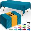 imageSmiry Disposable Table Cloth  6 Pack 54 x 108 Inch Waterproof Rectangle Tablecloths for Parties Decorative Plastic Table Cover Leakproof ampamp Sturdy WhiteAqua