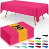 imageSmiry Disposable Table Cloth  6 Pack 54 x 108 Inch Waterproof Rectangle Tablecloths for Parties Decorative Plastic Table Cover Leakproof ampamp Sturdy WhiteHot Pink