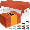 imageSmiry Disposable Table Cloth  6 Pack 54 x 108 Inch Waterproof Rectangle Tablecloths for Parties Decorative Plastic Table Cover Leakproof ampamp Sturdy WhiteOrange