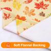 imageSmiry Fall Rectangle Table Cloth Waterproof Vinyl Tablecloth with Flannel Backing Wipeable Autumn Leaves Plastic Tablecloths for Harvest and Thanksgiving Parties 60quotx84quot Rust ampamp Yellow