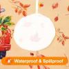 imageSmiry Plastic Thanksgiving Tablecloth Fall Pumpkin Waterproof Elastic Fitted Table Covers for 36quot  44quot Tables Wipeable Flannel Backed Vinyl Tablecloths for Autumn Harvest Parties BlackYellow  Orange