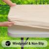 imageSmiry Rectangle Picnic Table Cover Waterproof Elastic Fitted Vinyl Tablecloth for 6 Foot Tables Wipeable Flannel Backed Camping Tablecloths Protector for Indoor Outdoor Beige 30x72 InchesBeige