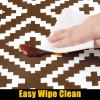 imageSmiry Rectangle Picnic Table Cover Waterproof Elastic Fitted Vinyl Tablecloth for 6 Foot Tables Wipeable Flannel Backed Camping Tablecloths Protector for Indoor Outdoor Beige 30x72 InchesCoffee