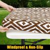 imageSmiry Rectangle Picnic Table Cover Waterproof Elastic Fitted Vinyl Tablecloth for 6 Foot Tables Wipeable Flannel Backed Camping Tablecloths Protector for Indoor Outdoor Beige 30x72 InchesCoffee