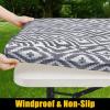 imageSmiry Rectangle Picnic Table Cover Waterproof Elastic Fitted Vinyl Tablecloth for 6 Foot Tables Wipeable Flannel Backed Camping Tablecloths Protector for Indoor Outdoor Beige 30x72 InchesGrey
