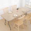 imageSmiry Rectangle Picnic Table Cover Waterproof Elastic Fitted Vinyl Tablecloth for 6 Foot Tables Wipeable Flannel Backed Camping Tablecloths Protector for Indoor Outdoor Beige 30x72 InchesBeige