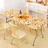 imageSmiry Rectangle Picnic Table Cover Waterproof Elastic Fitted Vinyl Tablecloth for 6 Foot Tables Wipeable Flannel Backed Camping Tablecloths Protector for Indoor Outdoor Beige 30x72 InchesRust