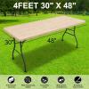 imageSmiry Rectangle Picnic Table Cover Waterproof Elastic Fitted Vinyl Tablecloth for 6 Foot Tables Wipeable Flannel Backed Camping Tablecloths Protector for Indoor Outdoor Beige 30x72 InchesBeige