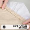 imageSmiry Rectangle Picnic Table Cover Waterproof Elastic Fitted Vinyl Tablecloth for 6 Foot Tables Wipeable Flannel Backed Camping Tablecloths Protector for Indoor Outdoor Beige 30x72 InchesBeige