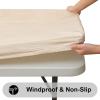 imageSmiry Rectangle Tablecloth Elastic Fitted Flannel Backed Vinyl Tablecloths for 6ft Folding Tables Waterproof Wipeable Table Covers for Indoor Outdoor Picnic and Camping Wood 30quotx72quot