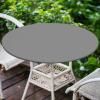 imageSmiry Round Table Cloth Cover Elastic Fitted Flannel Backed Vinyl Tablecloths for 36quot44quot Round Tables Waterproof Wipeable Table Covers for Indoor Outdoor Picnic and Camping GreyGrey