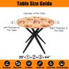 imageSmiry Round Table Cloth Cover Elastic Fitted Flannel Backed Vinyl Tablecloths for 36quot44quot Round Tables Waterproof Wipeable Table Covers for Indoor Outdoor Picnic and Camping GreyYellow  Orange