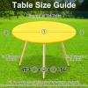 imageSmiry Round Table Cloth Cover Elastic Fitted Flannel Backed Vinyl Tablecloths for 36quot44quot Round Tables Waterproof Wipeable Table Covers for Indoor Outdoor Picnic and Camping GreyYellow