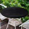 imageSmiry Round Table Cloth Cover Elastic Fitted Flannel Backed Vinyl Tablecloths for 36quot44quot Round Tables Waterproof Wipeable Table Covers for Indoor Outdoor Picnic and Camping GreyBlack