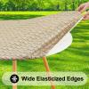imageSmiry Round Table Cloth Cover Elastic Fitted Flannel Backed Vinyl Tablecloths for 36quot44quot Round Tables Waterproof Wipeable Table Covers for Indoor Outdoor Picnic and Camping GreySand