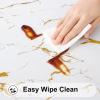 imageSmiry Round Table Cloth Cover Elastic Fitted Flannel Backed Vinyl Tablecloths for 36quot44quot Round Tables Waterproof Wipeable Table Covers for Indoor Outdoor Picnic and Camping GreyWhite  Grey