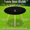 imageSmiry Round Table Cloth Cover Elastic Fitted Flannel Backed Vinyl Tablecloths for 36quot44quot Round Tables Waterproof Wipeable Table Covers for Indoor Outdoor Picnic and Camping GreyBlack