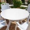 imageSmiry Round Table Cloth Cover Elastic Fitted Flannel Backed Vinyl Tablecloths for 36quot44quot Round Tables Waterproof Wipeable Table Covers for Indoor Outdoor Picnic and Camping GreyWhite