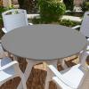 imageSmiry Round Table Cloth Cover Elastic Fitted Flannel Backed Vinyl Tablecloths for 36quot44quot Round Tables Waterproof Wipeable Table Covers for Indoor Outdoor Picnic and Camping GreyGrey