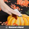 imageSmiry Round Table Cloth Cover Elastic Fitted Flannel Backed Vinyl Tablecloths for 36quot44quot Round Tables Waterproof Wipeable Table Covers for Indoor Outdoor Picnic and Camping GreyBlack  Orange