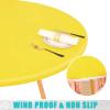 imageSmiry Round Table Cloth Cover Elastic Fitted Flannel Backed Vinyl Tablecloths for 36quot44quot Round Tables Waterproof Wipeable Table Covers for Indoor Outdoor Picnic and Camping GreyYellow