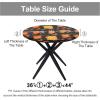 imageSmiry Round Table Cloth Cover Elastic Fitted Flannel Backed Vinyl Tablecloths for 36quot44quot Round Tables Waterproof Wipeable Table Covers for Indoor Outdoor Picnic and Camping GreyBlack  Orange
