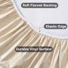 imageSmiry Round Table Cloth Cover Elastic Fitted Flannel Backed Vinyl Tablecloths for 36quot44quot Round Tables Waterproof Wipeable Table Covers for Indoor Outdoor Picnic and Camping Pale Yellow