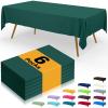 imageSmiry Disposable Table Cloth  6 Pack 54 x 108 Inch Waterproof Rectangle Tablecloths for Parties Decorative Plastic Table Cover Leakproof ampamp Sturdy WhiteChristmas Green