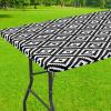 imageSmiry Rectangle Picnic Table Cover Waterproof Elastic Fitted Vinyl Tablecloth for 6 Foot Tables Wipeable Flannel Backed Camping Tablecloths Protector for Indoor Outdoor Beige 30x72 InchesBlack