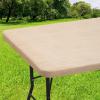imageSmiry Rectangle Tablecloth Elastic Fitted Flannel Backed Vinyl Tablecloths for 6ft Folding Tables Waterproof Wipeable Table Covers for Indoor Outdoor Picnic and Camping Wood 30quotx72quot