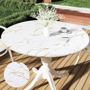 imageSmiry Plastic Thanksgiving Tablecloth Fall Pumpkin Waterproof Elastic Fitted Table Covers for 36quot  44quot Tables Wipeable Flannel Backed Vinyl Tablecloths for Autumn Harvest Parties BlackWhite  Grey