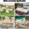 imageSmiry Rectangle Picnic Table Cover Waterproof Elastic Fitted Camping Tablecloths for 6 Foot Tables Wipeable Flannel Backed Vinyl Tablecloth Protector for Indoor Outdoor Khaki 30x72 InchesKhaki