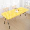 imageSmiry Rectangle Picnic Table Cover Waterproof Elastic Fitted Camping Tablecloths for 6 Foot Tables Wipeable Flannel Backed Vinyl Tablecloth Protector for Indoor Outdoor Khaki 30x72 InchesYellow