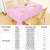 imageSmiry Rectangle Table Cloth Waterproof Vinyl Tablecloth with Flannel Backing for Rectangle Tables Wipeable Spillproof Plastic Tablecloths for Dining Camping Indoor and Outdoor 60quotx84quot KhakiPink