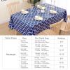 imageSmiry Rectangle Table Cloth Waterproof Vinyl Tablecloth with Flannel Backing for Rectangle Tables Wipeable Spillproof Plastic Tablecloths for Dining Camping Indoor and Outdoor 60quotx84quot KhakiNavy Blue