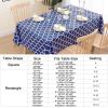 imageSmiry Rectangle Table Cloth Waterproof Vinyl Tablecloth with Flannel Backing for Rectangle Tables Wipeable Spillproof Plastic Tablecloths for Dining Camping Indoor and Outdoor 60quotx84quot KhakiNavy Blue