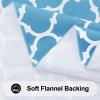 imageSmiry Rectangle Table Cloth Waterproof Vinyl Tablecloth with Flannel Backing for Rectangle Tables Wipeable Spillproof Plastic Tablecloths for Dining Camping Indoor and Outdoor 60quotx84quot KhakiLight Blue